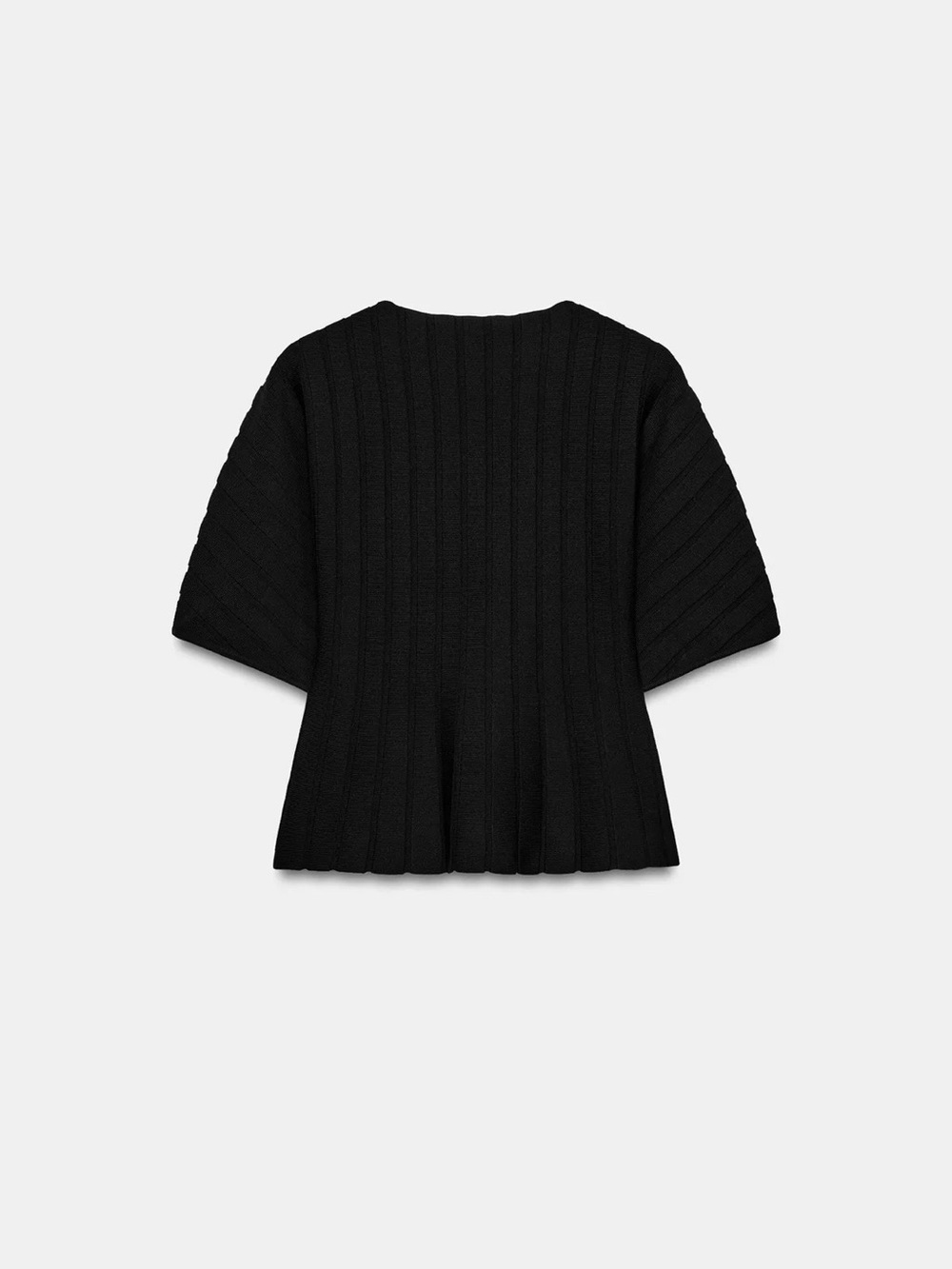Zara | Ribbed Knit Top | Black | M